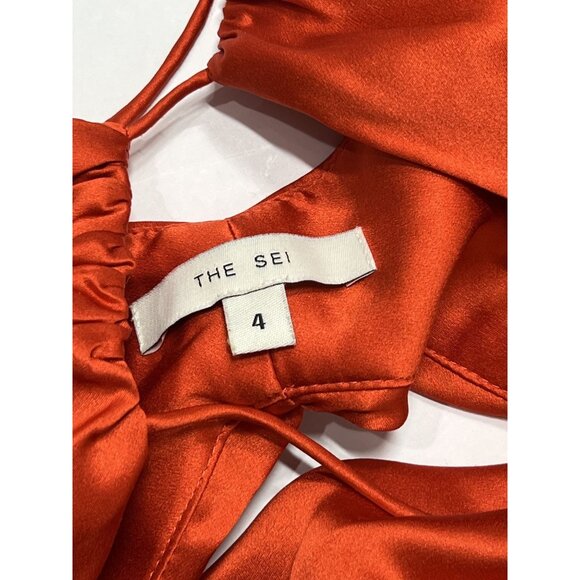 The Sei Asymmetrical Strappy Gown in Orange - Picture 4 of 5